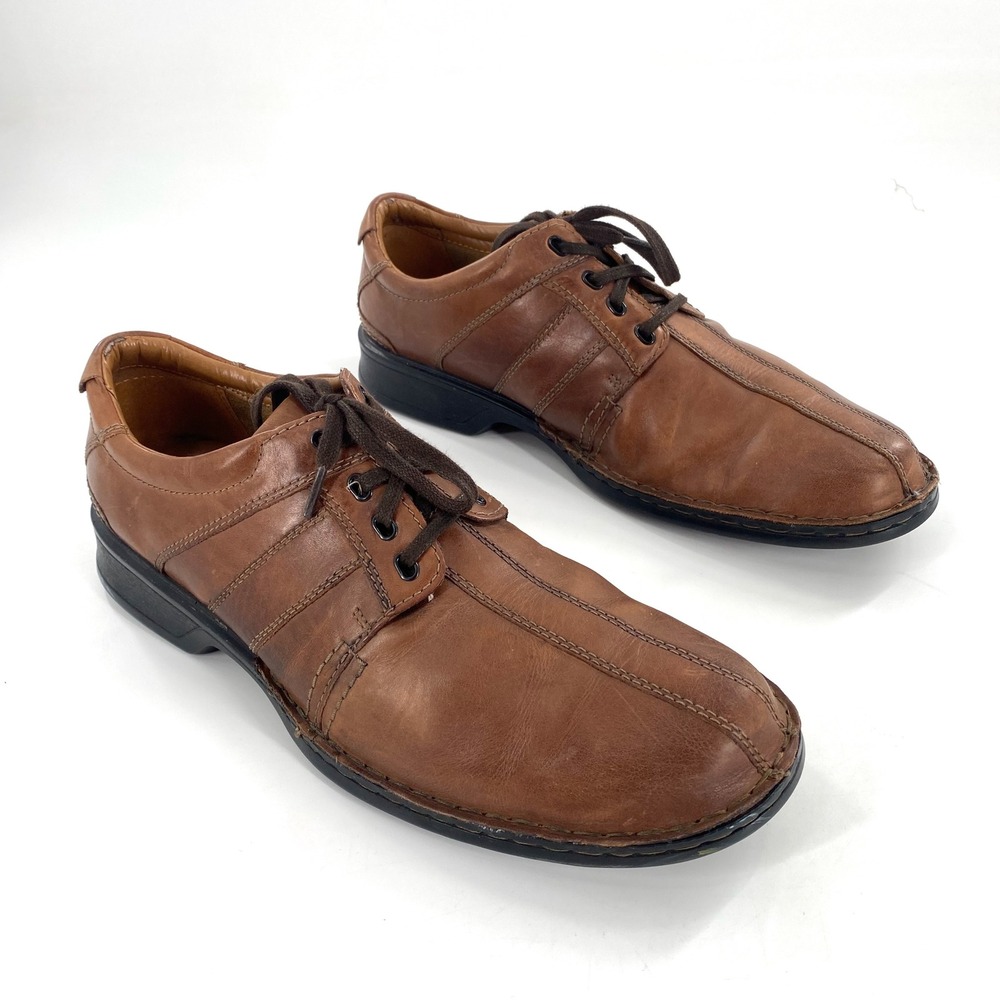 Clarks Collection Mens Leather Dress Shoes Lace Up Brown Size US 13‎